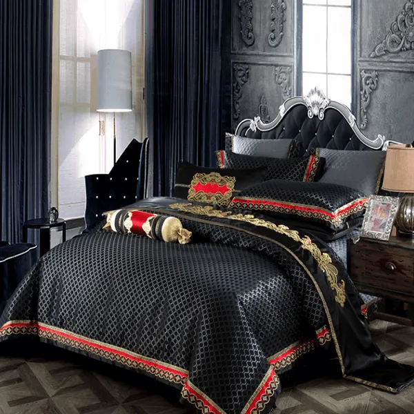 Bartedo Silk Satin Luxury Royal Duvet Cover Set