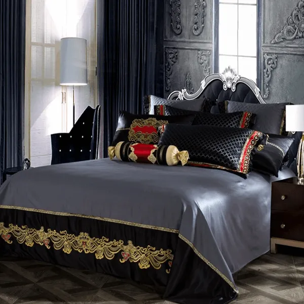 Bartedo Silk Satin Luxury Royal Duvet Cover Set