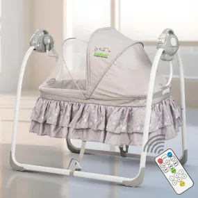 BAYBEE Bella Electric Swing Cradle for Baby, Automatic Baby Swings with 6 Speed Adjustment, Mosquito Net, Music & Remote | Cradle Jhula for Baby | Baby Swing for 0 to 12 Months Boy Girl