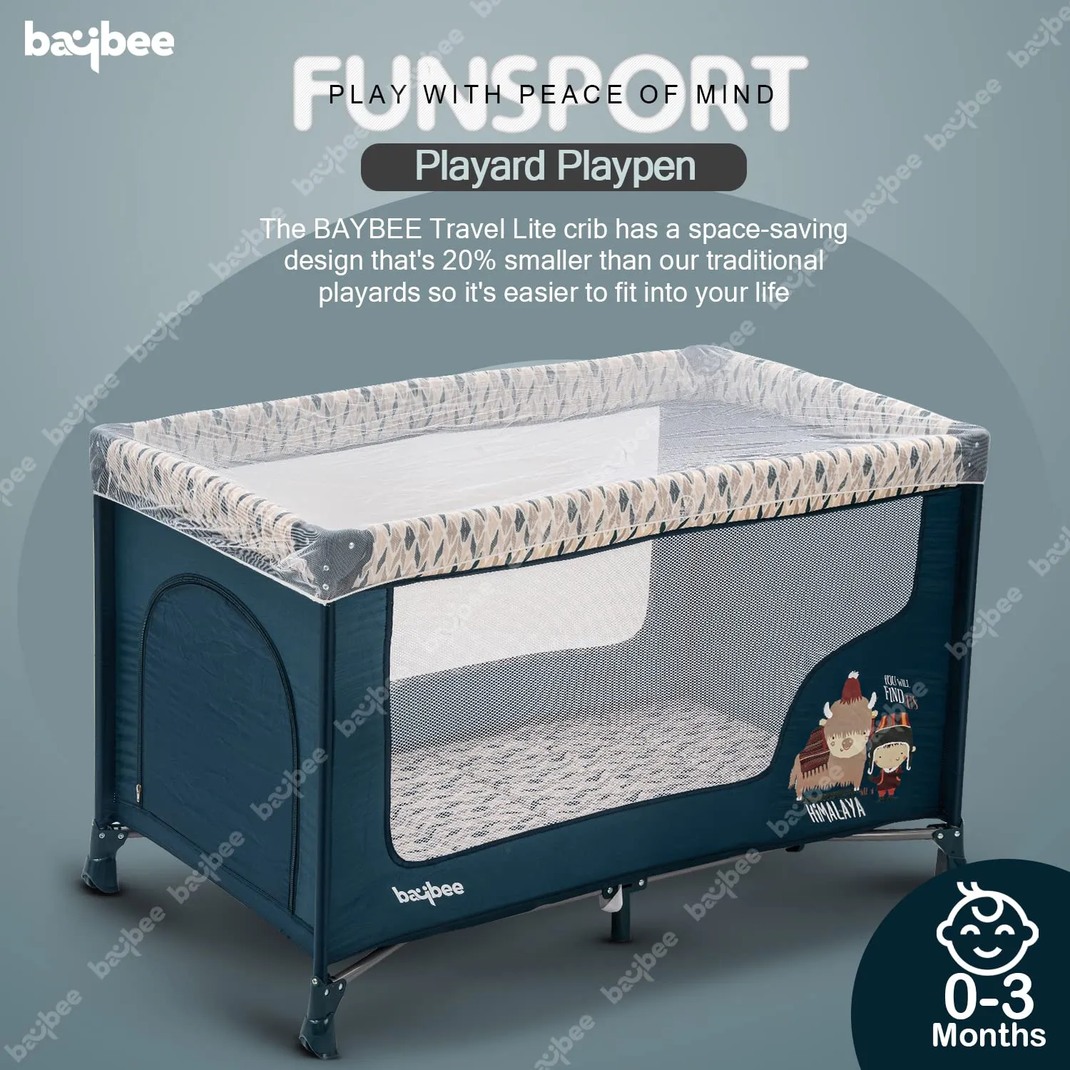 Baybee Funsport Baby Playpen Playard  Convertible Baby Crib with Mosquito Net for Babies