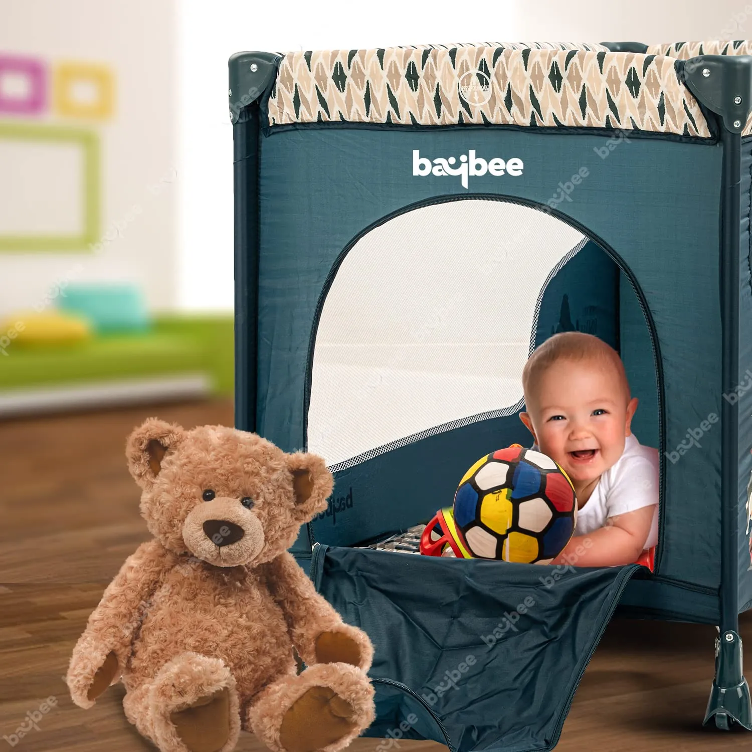 Baybee Funsport Baby Playpen Playard  Convertible Baby Crib with Mosquito Net for Babies