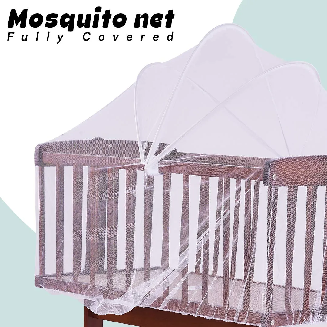 BAYBEE Medusa Cradle for Baby, Adjustable Height, Baby Cot, Mosquito Net & Mattress