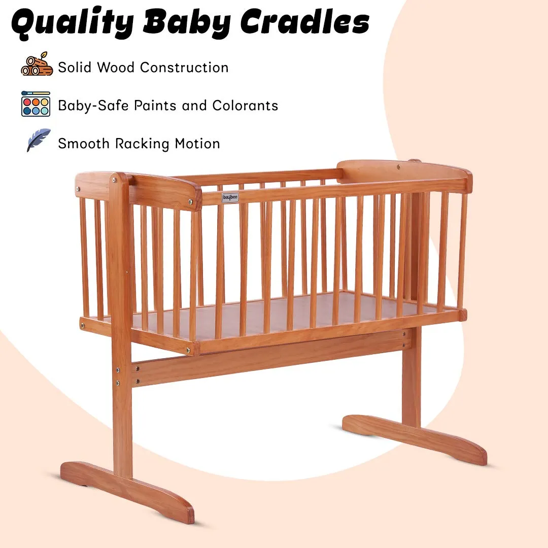 BAYBEE Medusa Cradle for Baby, Adjustable Height, Baby Cot, Mosquito Net & Mattress