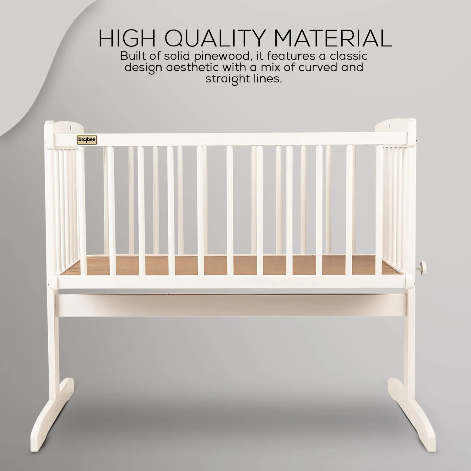 BAYBEE Medusa Cradle for Baby, Adjustable Height, Baby Cot, Mosquito Net & Mattress