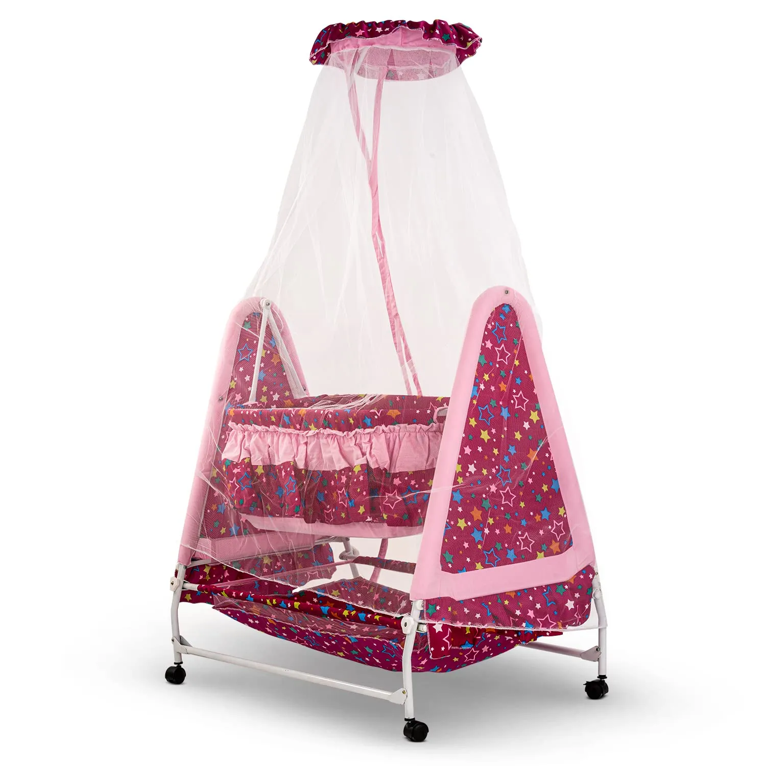 Baybee Wonderla Baby Swing Cradle for Baby with Mosquito Net, Storage & Wheels