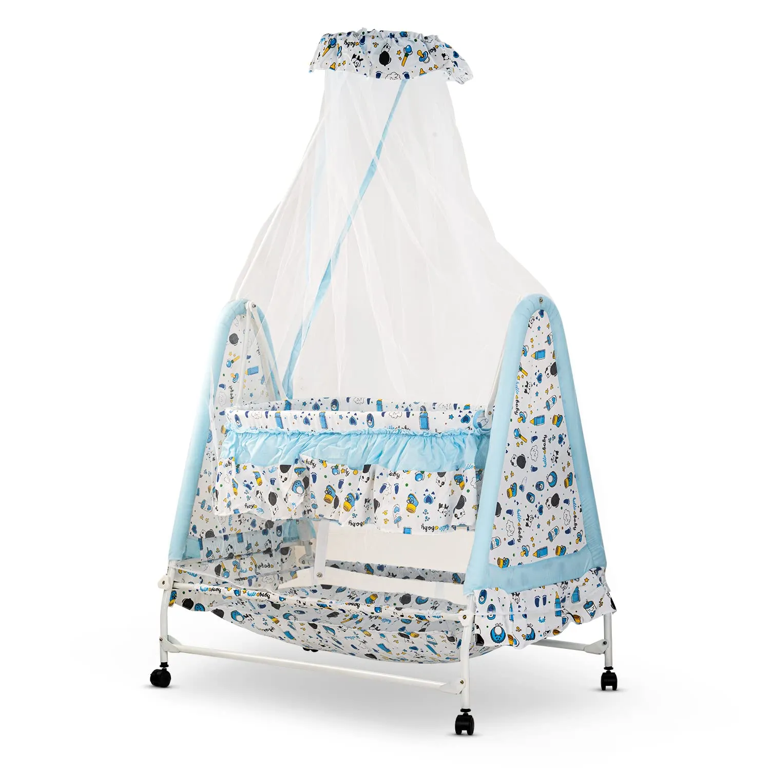 Baybee Wonderla Baby Swing Cradle for Baby with Mosquito Net, Storage & Wheels