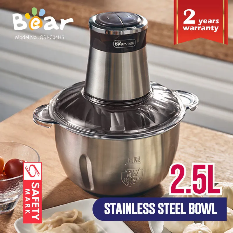 Bear Food Chopper 2.5L Multifunctional Electric Large-capacity Stir-Fried Minced Meat (QSJ-C04H5)