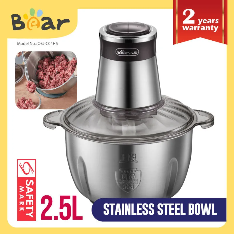 Bear Food Chopper 2.5L Multifunctional Electric Large-capacity Stir-Fried Minced Meat (QSJ-C04H5)