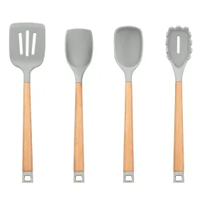 Beechwood/Grey Silicone 4 Piece Set