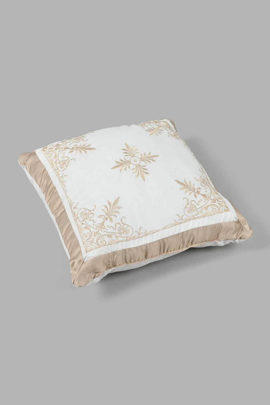 Beige 7-Piece Embroidered Comforter Set (King Size)