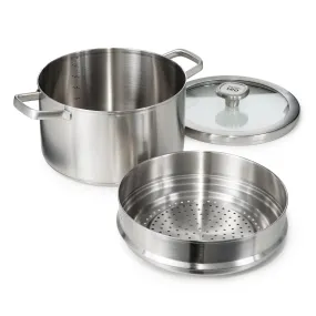 BergHOFF Leo Graphite 3Pc Recycled 18/10 Stainless Steel Steamer Set