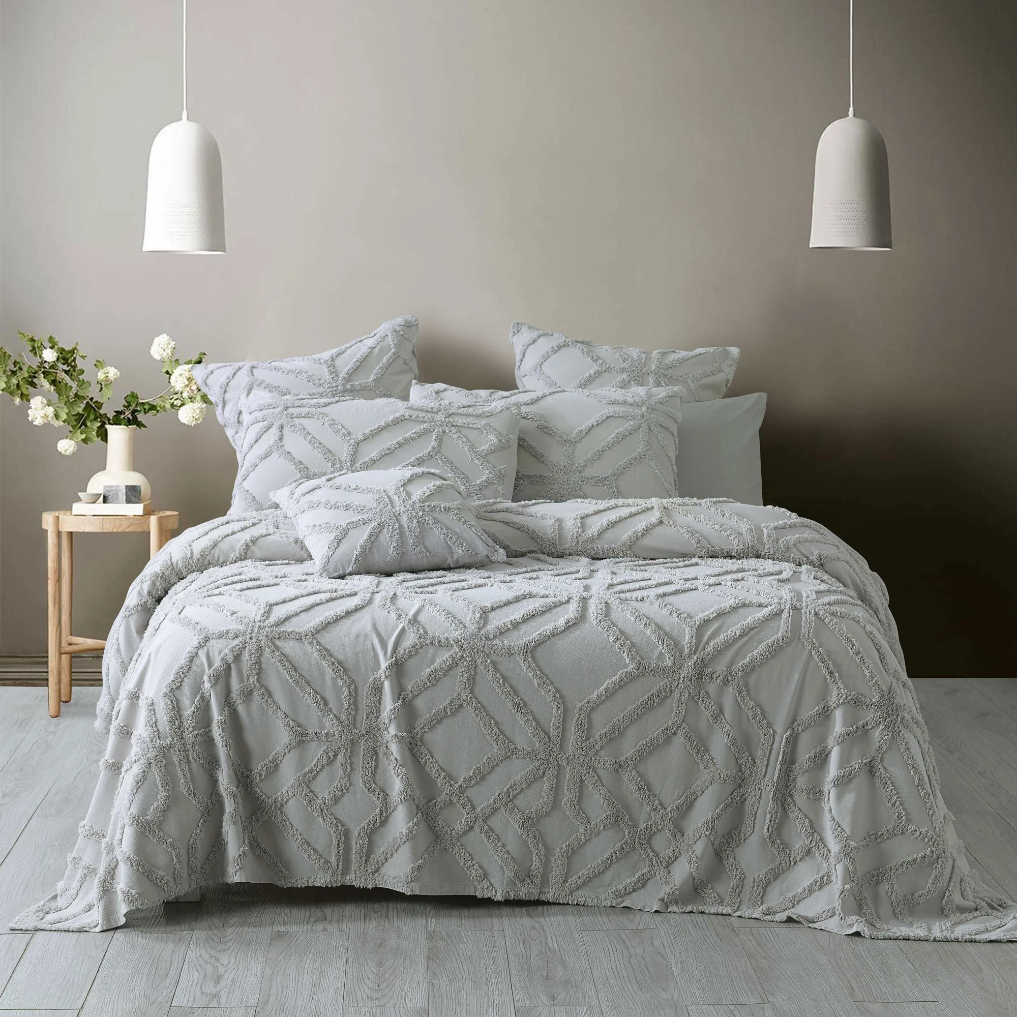 Bianca Bedding WILLOW COVERLET SET SILVER