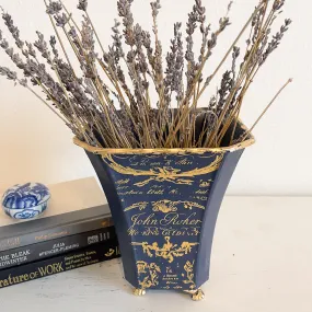 Blue & Gold Tin Vase