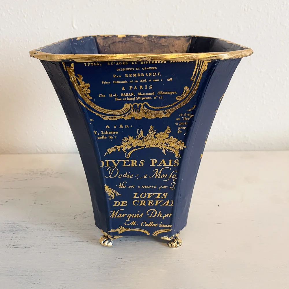 Blue & Gold Tin Vase