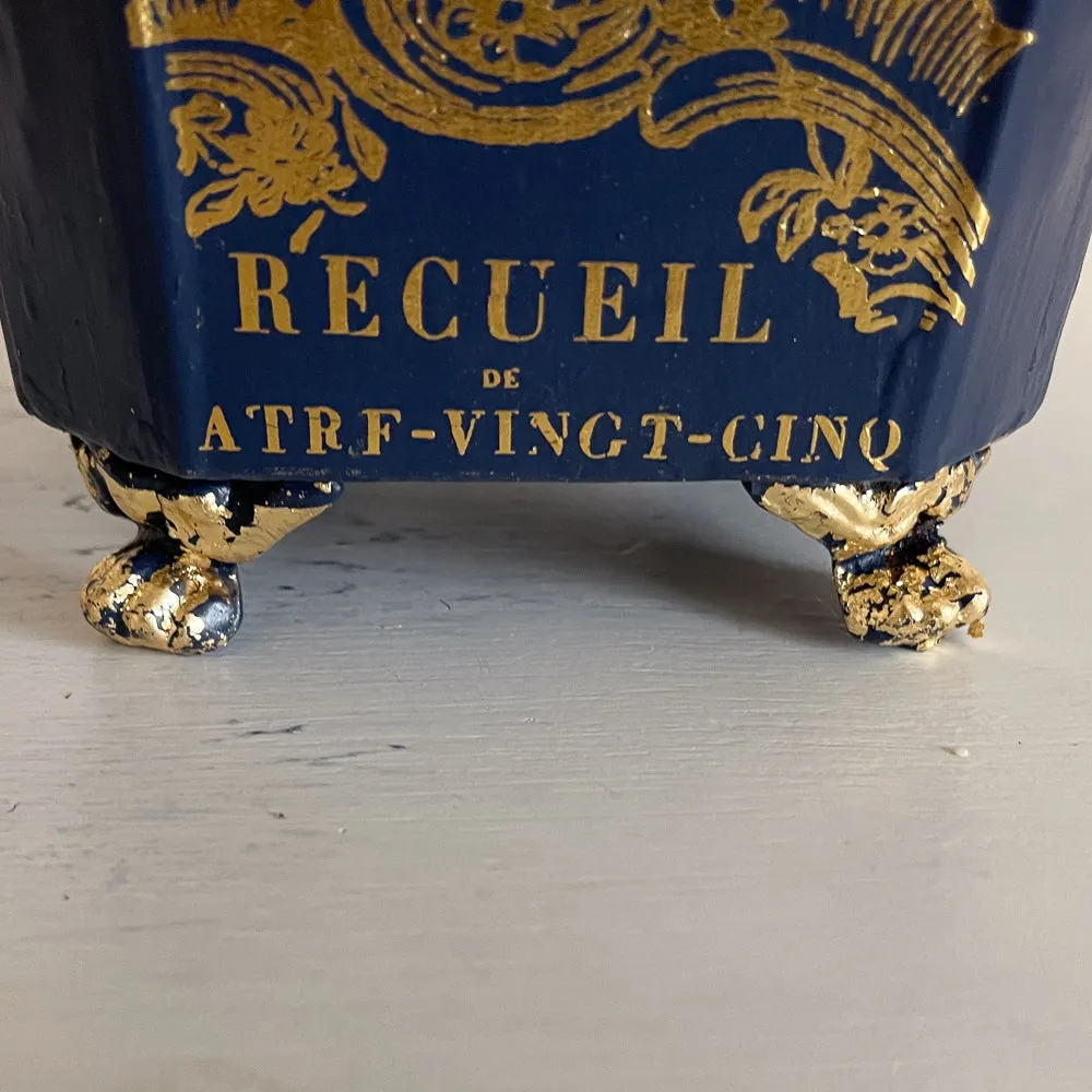 Blue & Gold Tin Vase