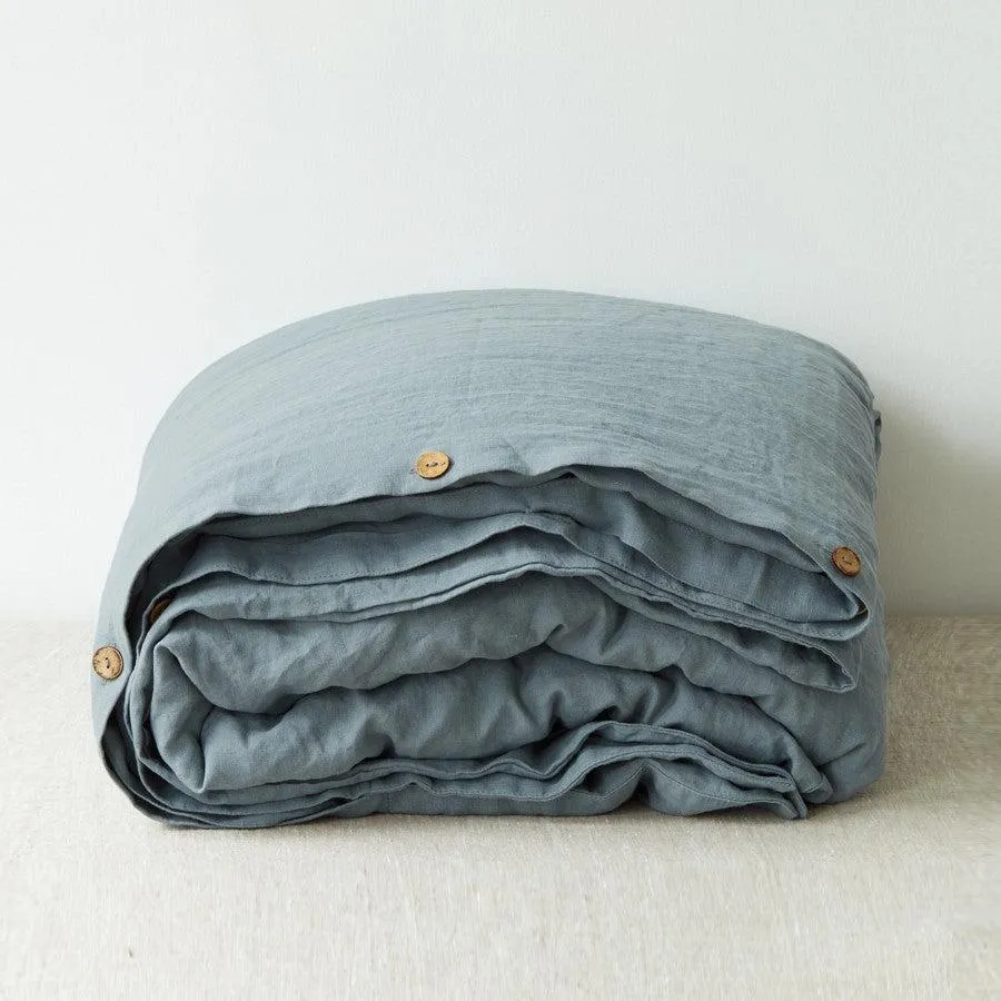 Blue Fog Linen Duvet Cover