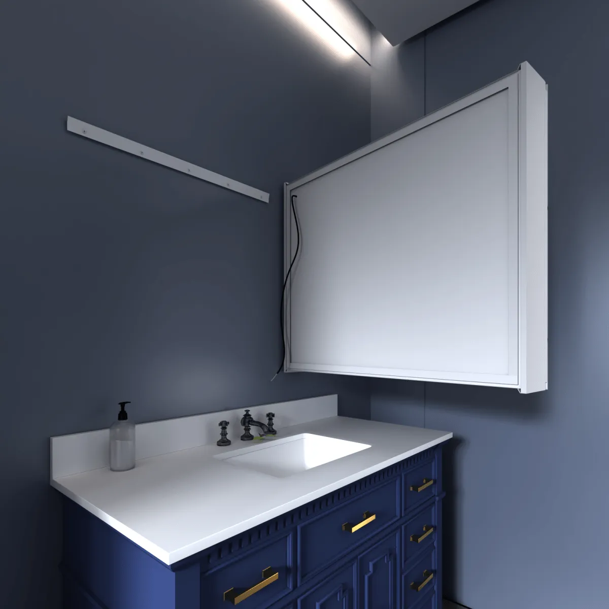 Boost-M1 48" W x 30" H Lighted Medicine Cabinet,Recessed or Surface led Medicine Cabinet,Three Glass Shelves