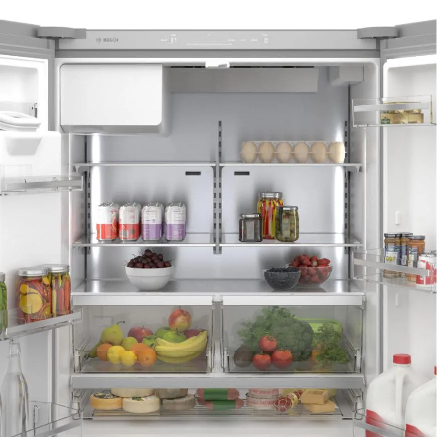 Bosch 36-inch, 20.8 cu.ft. Counter-Depth French 3-Door Refrigerator with QuickIcePro System™ B36CD50SNS