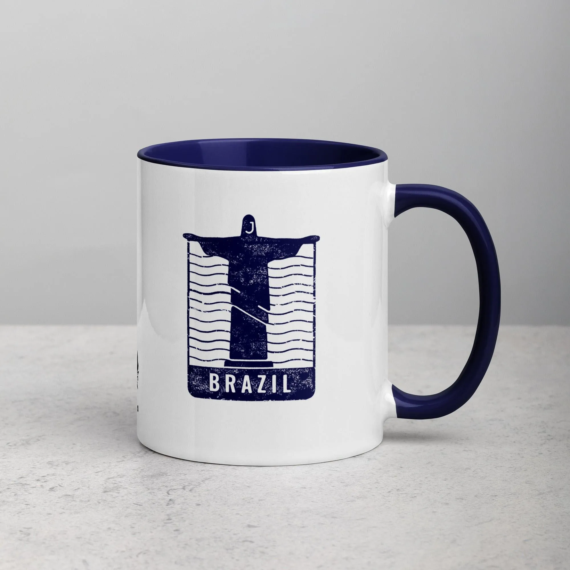 Brazil Mug with Color Inside - Dark Blue