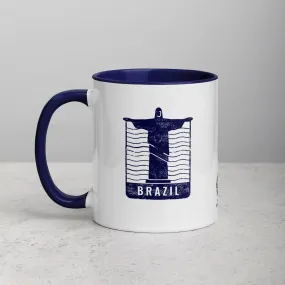 Brazil Mug with Color Inside - Dark Blue