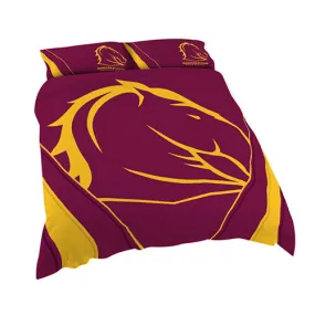 Brisbane Broncos Quilt Doona Duvet Cover Pillow Case Set