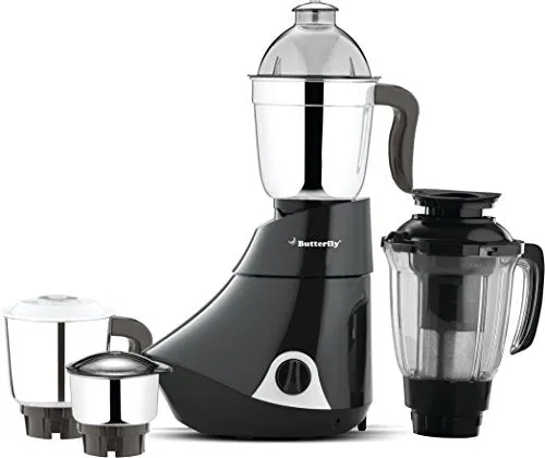 Butterfly Smart 750-Watt Mixer Grinder with 4 Jar (Grey) & Smart 150-Watt Table Top Wet Grinder with Coconut Scrapper Attachment (White) Combo