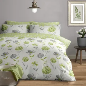 Caroline Brushed Cotton Duvet Cover Set - Green