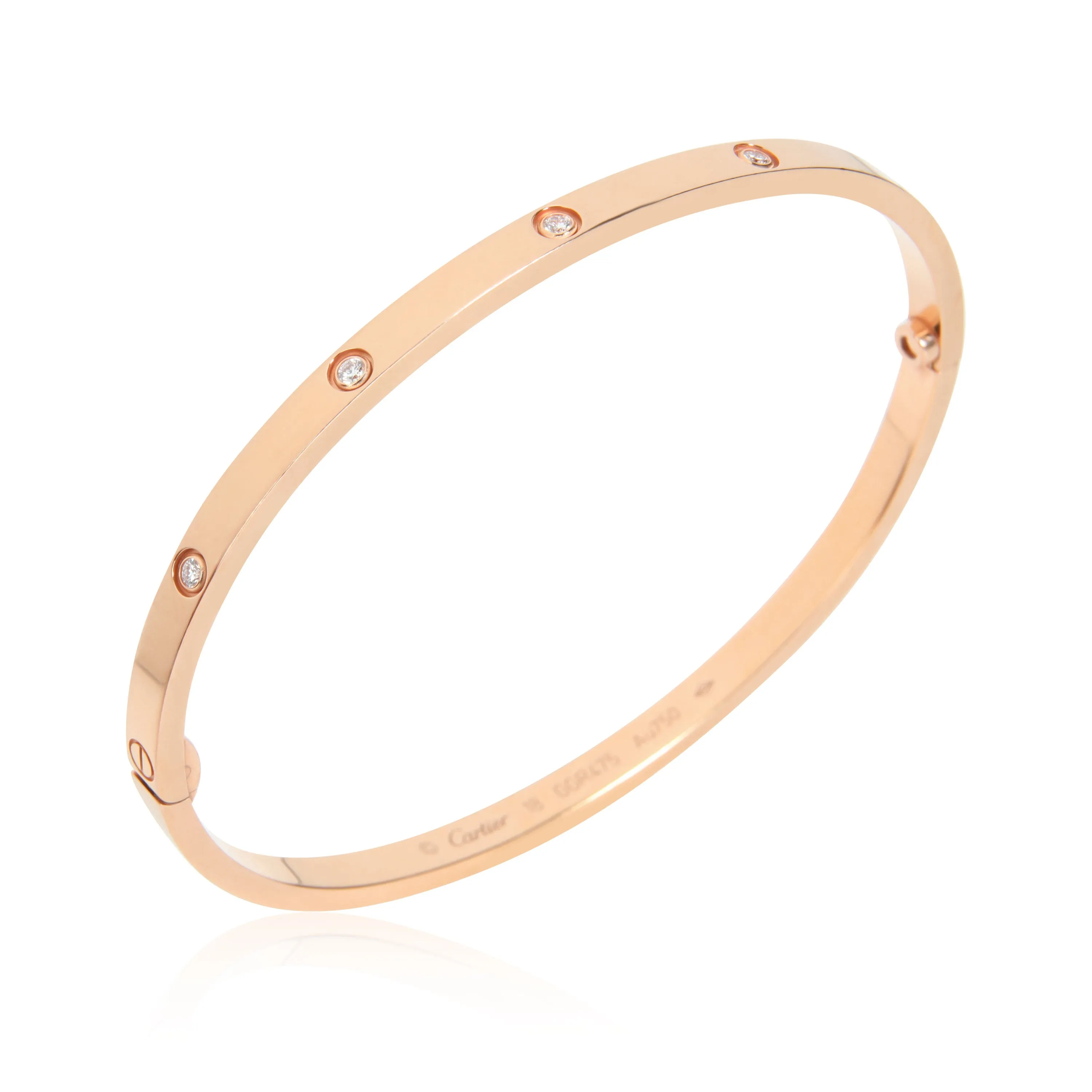 Cartier Love Diamond Bracelet in 18K Rose Gold 0.21 CTW