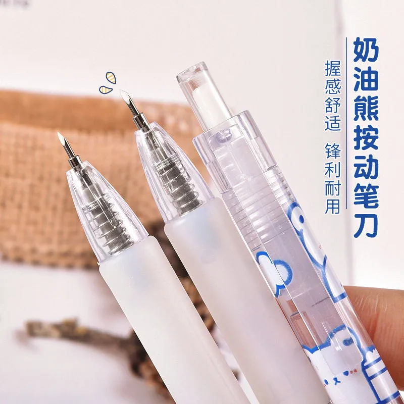 Carving knife press pen knife ins cartoon paper knife students use hand account sticker paper cutting art knife unpacking knife