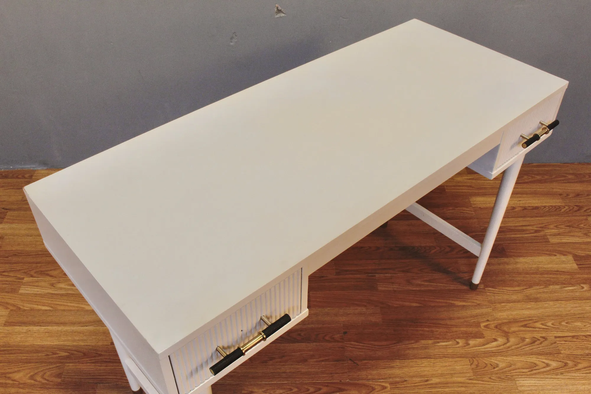 Cb2 Modern White 2-Drawer Desk - ONLINE ONLY