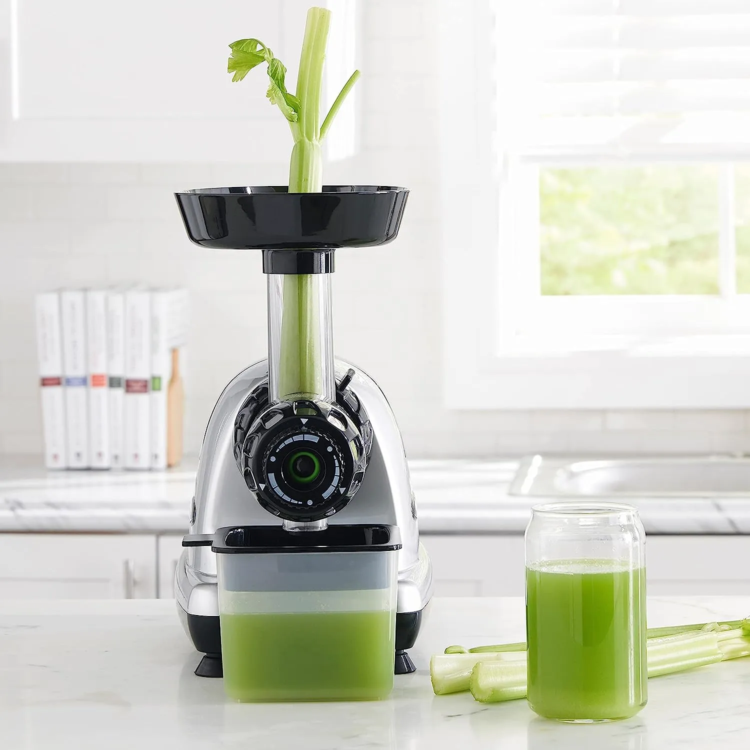 Celery Juicer Slow Masticating High Juice Yield Adjustable Dial, 200-Watt