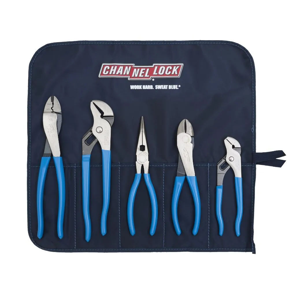 Channel Lock TOOL ROLL-2 5-Piece Technicians Pliers Set with Tool Roll