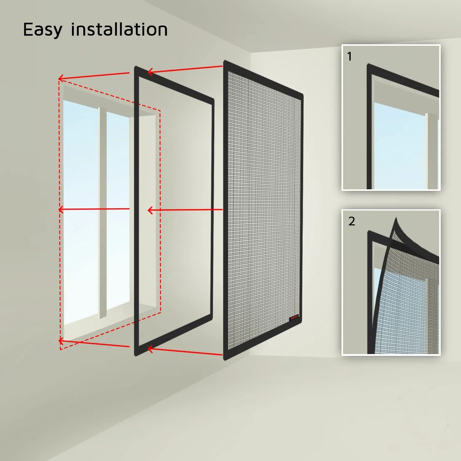 Classic Mosquito Net for Windows | Pre-Stitched (Size:130cmX130cm, Color: Grey) | Premium 120GSM Strong Fiberglass Net with Self Adhesive Hook Tape