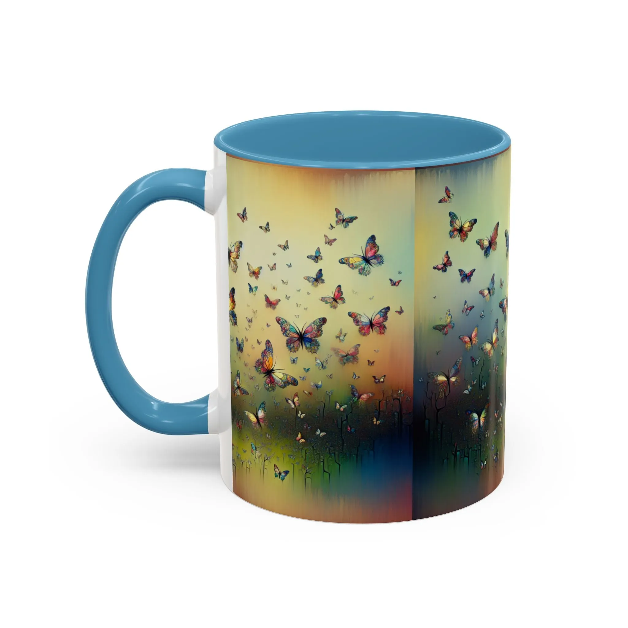 Colorful Butterfly Accent Coffee Mug - 11oz & 15oz