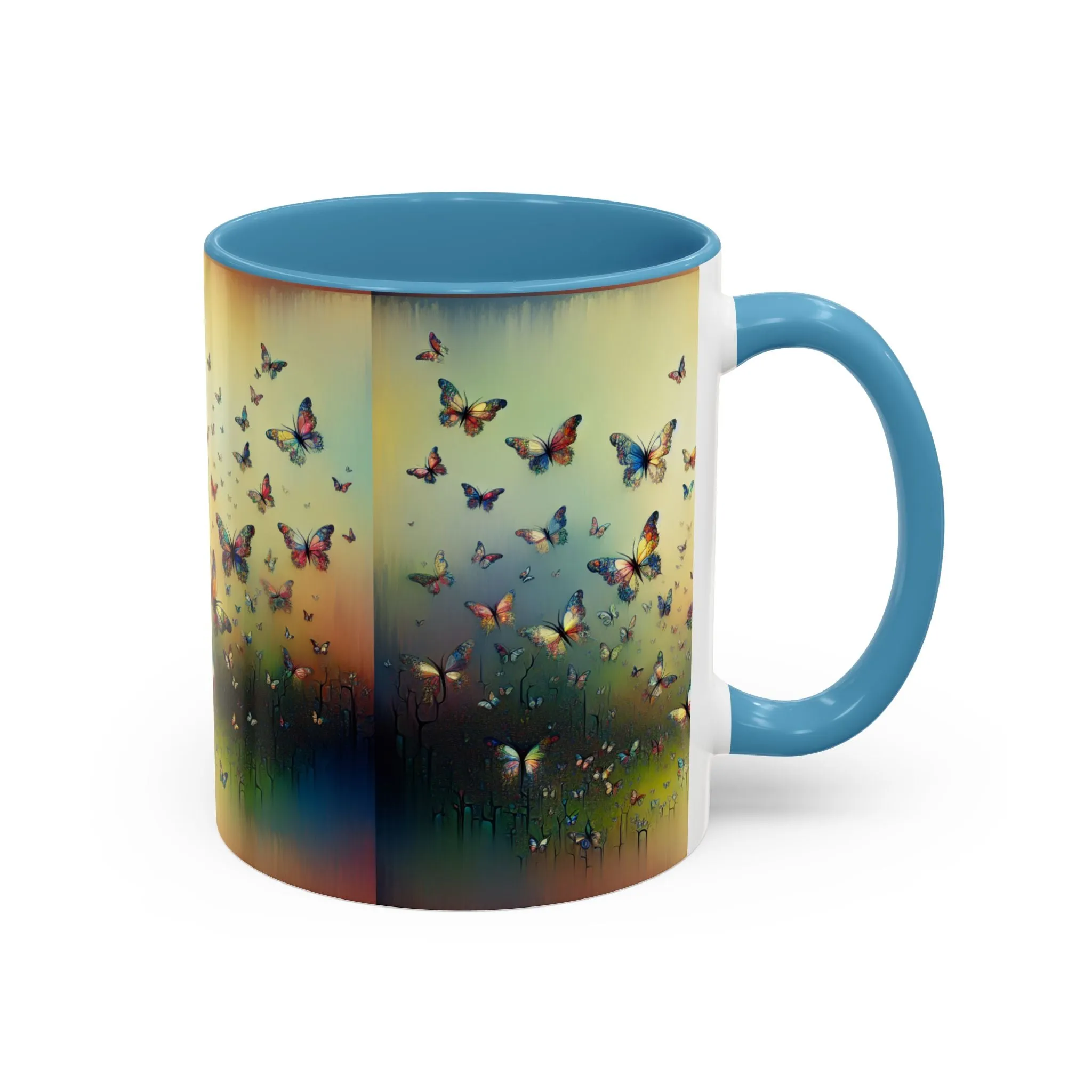 Colorful Butterfly Accent Coffee Mug - 11oz & 15oz