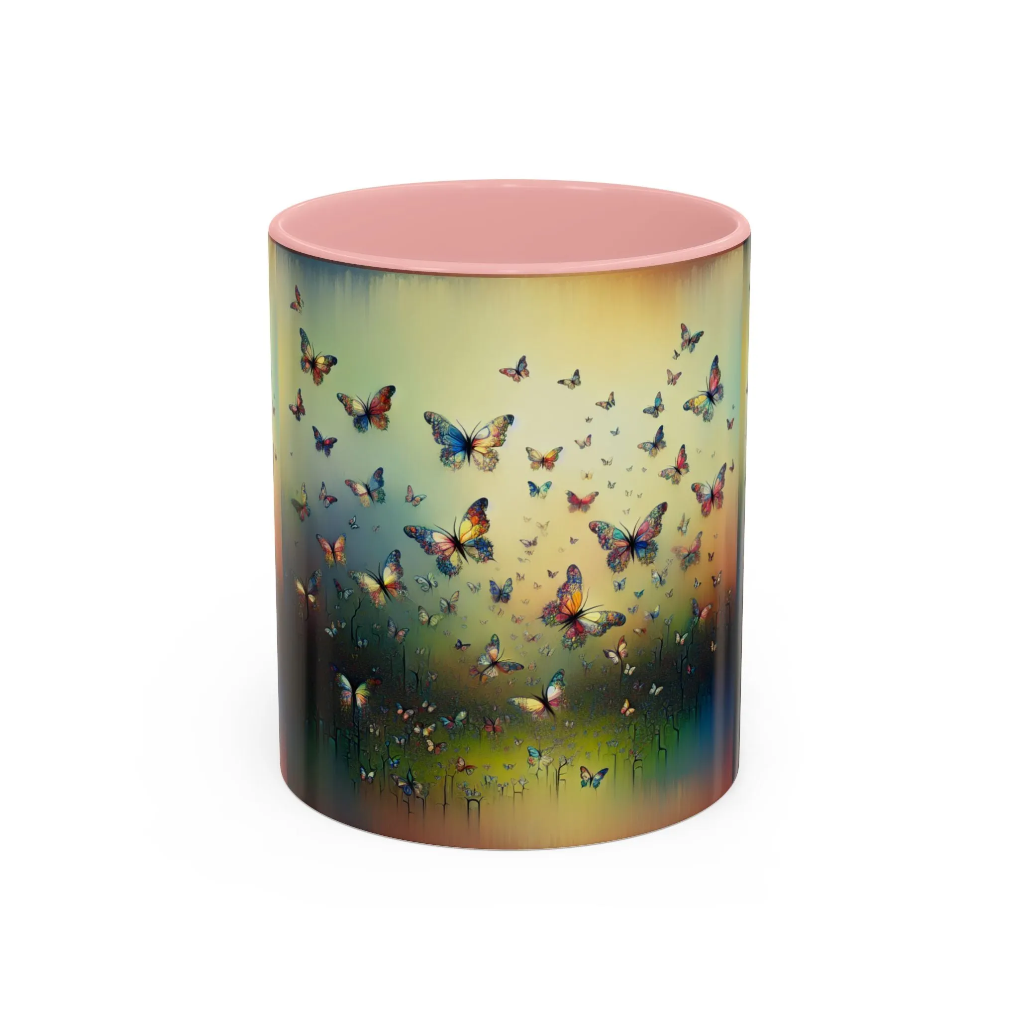 Colorful Butterfly Accent Coffee Mug - 11oz & 15oz