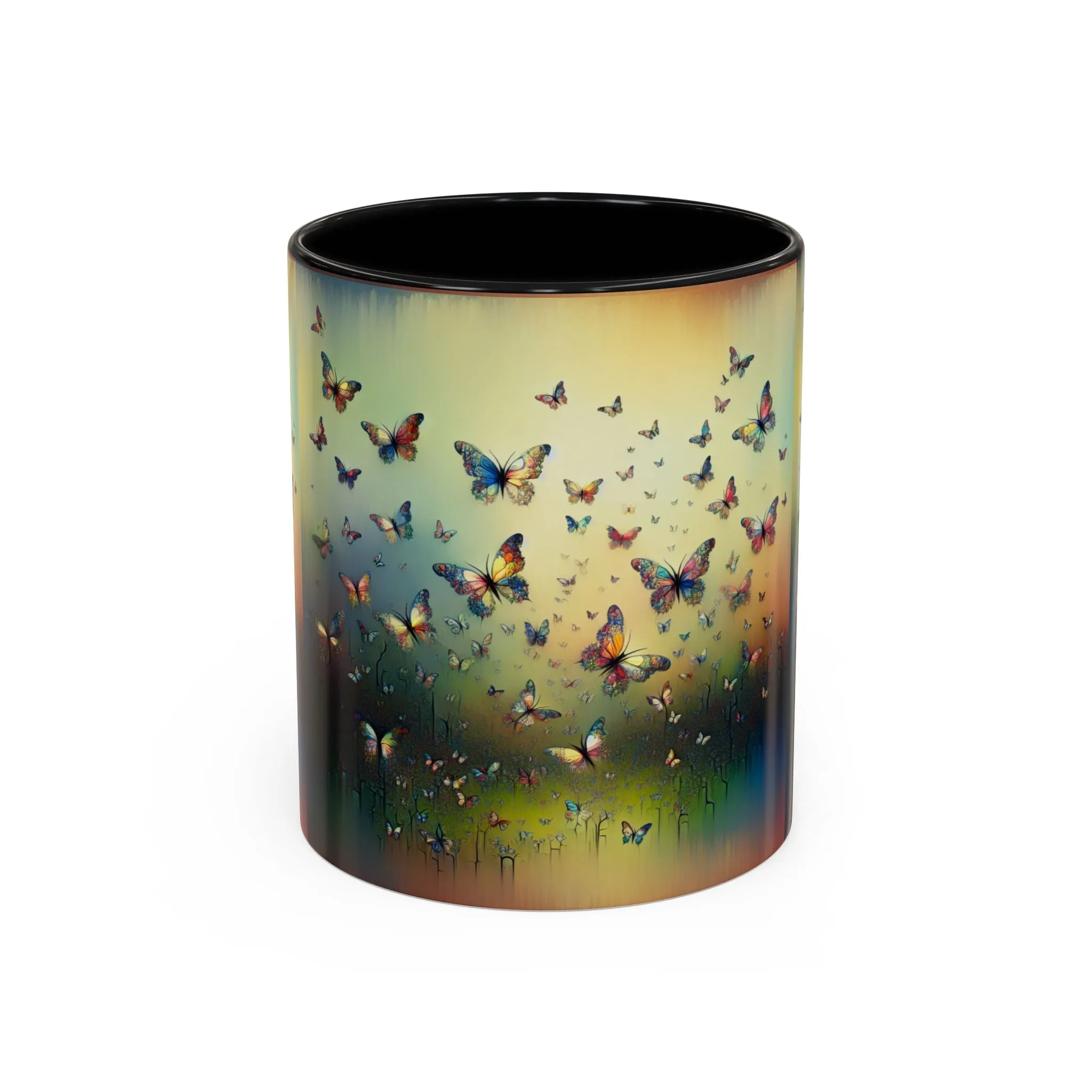 Colorful Butterfly Accent Coffee Mug - 11oz & 15oz