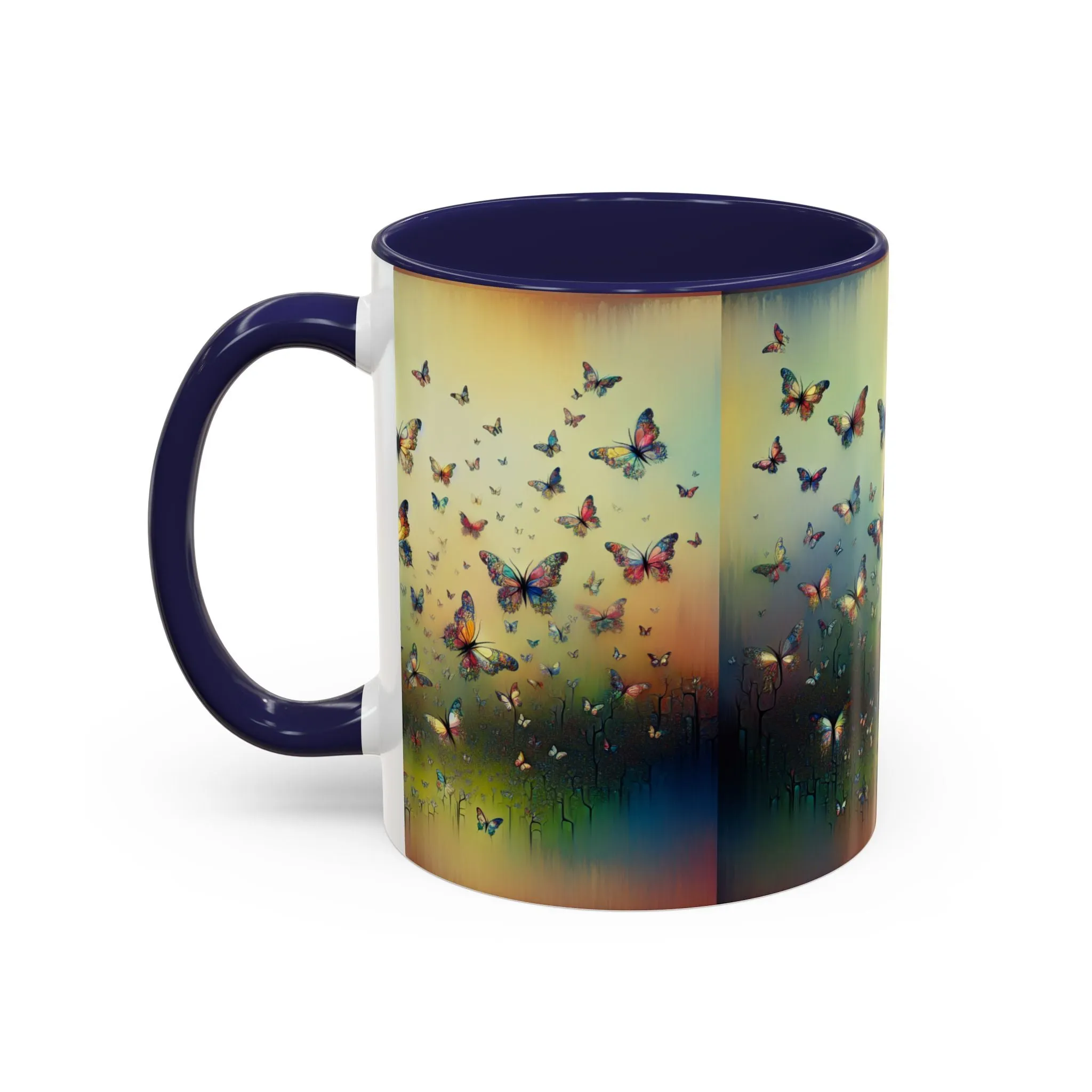 Colorful Butterfly Accent Coffee Mug - 11oz & 15oz