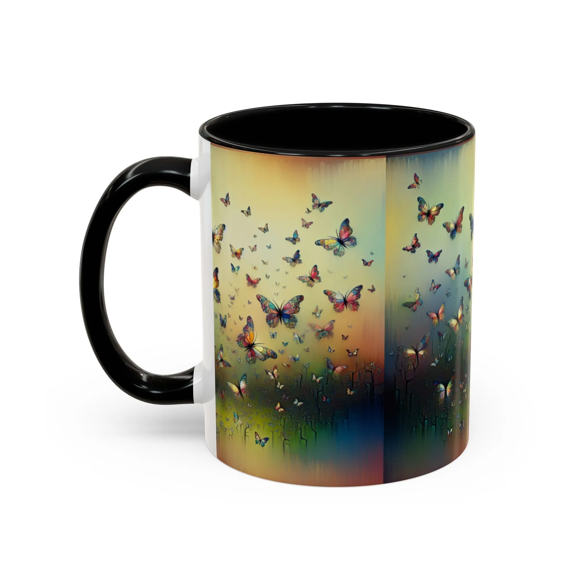 Colorful Butterfly Accent Coffee Mug - 11oz & 15oz