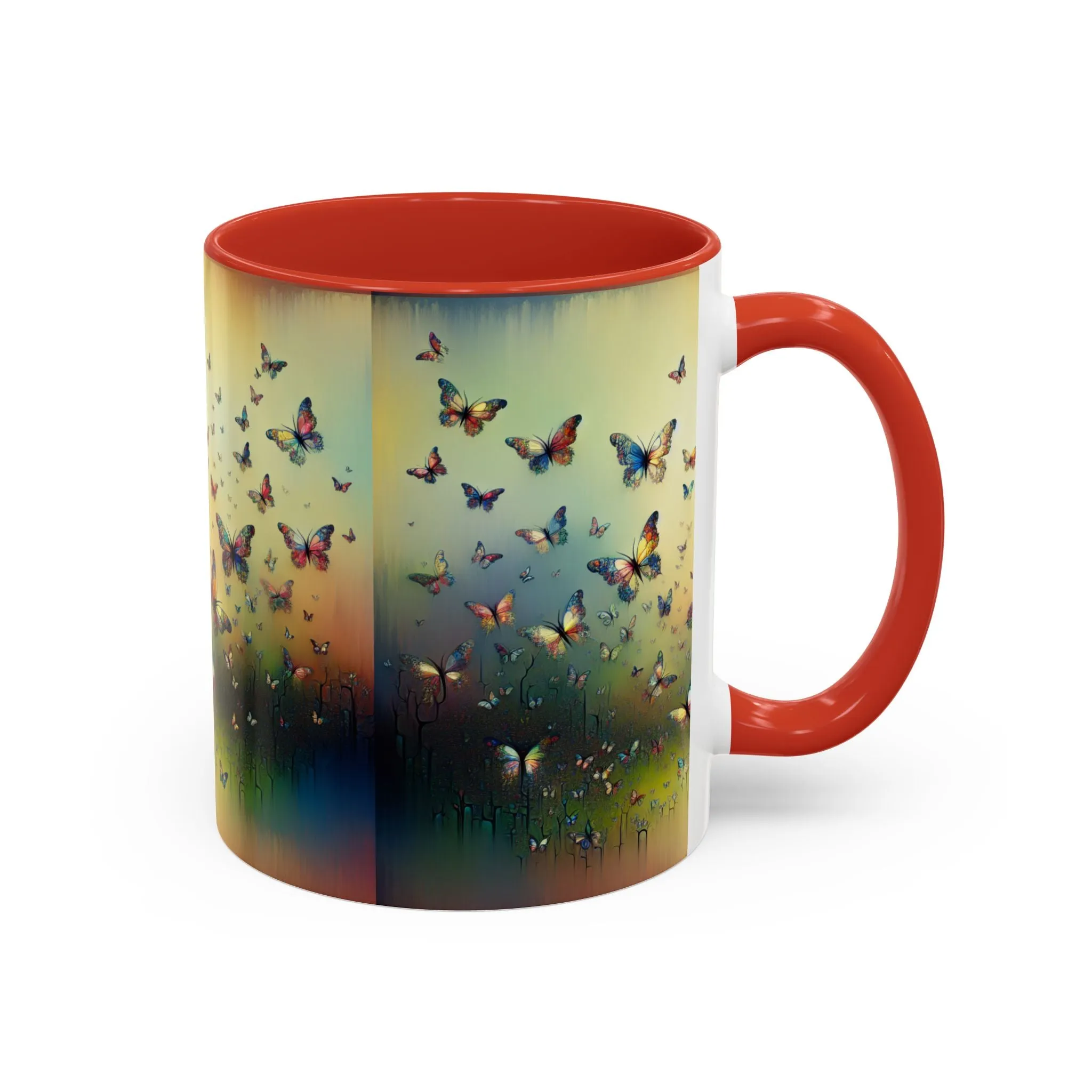 Colorful Butterfly Accent Coffee Mug - 11oz & 15oz