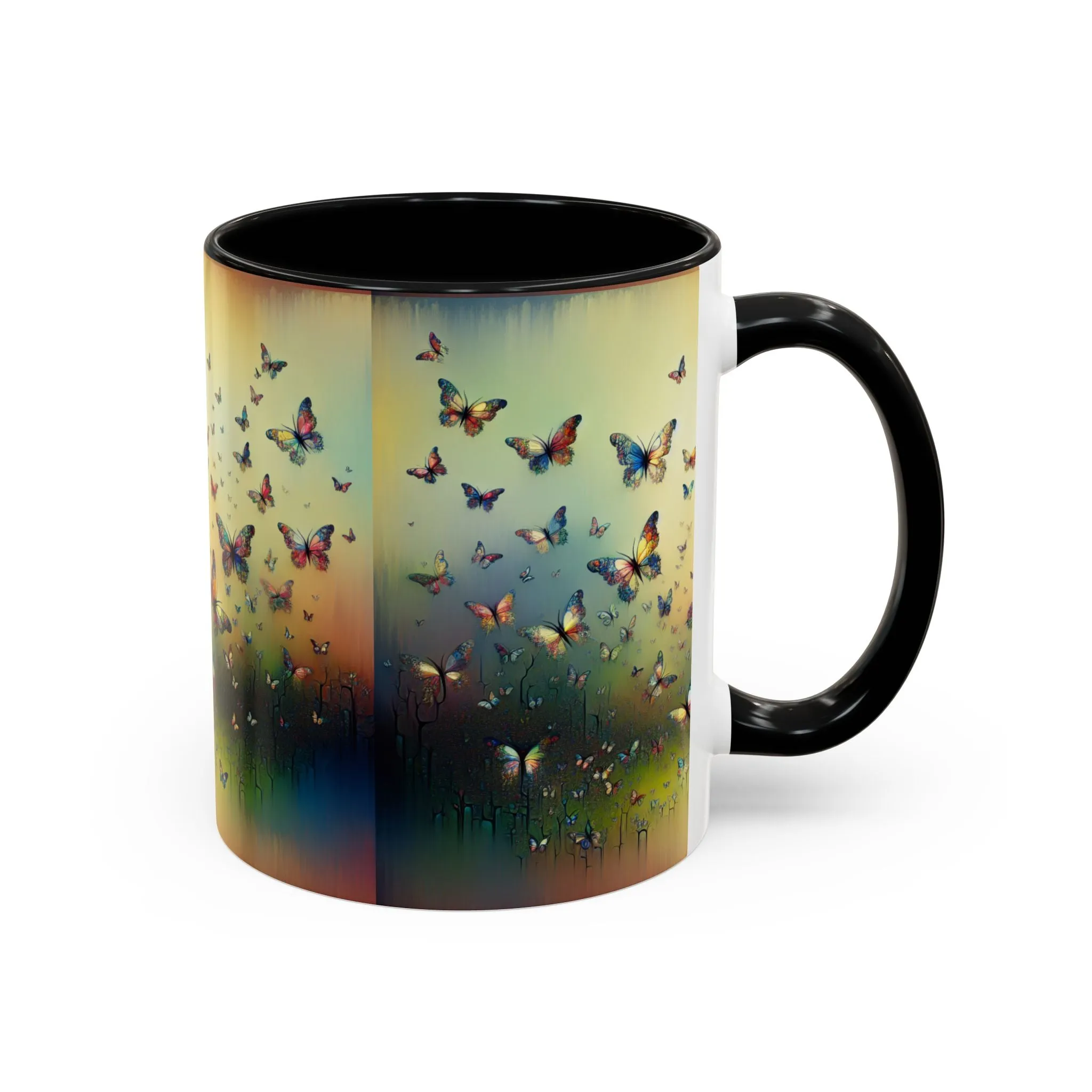 Colorful Butterfly Accent Coffee Mug - 11oz & 15oz