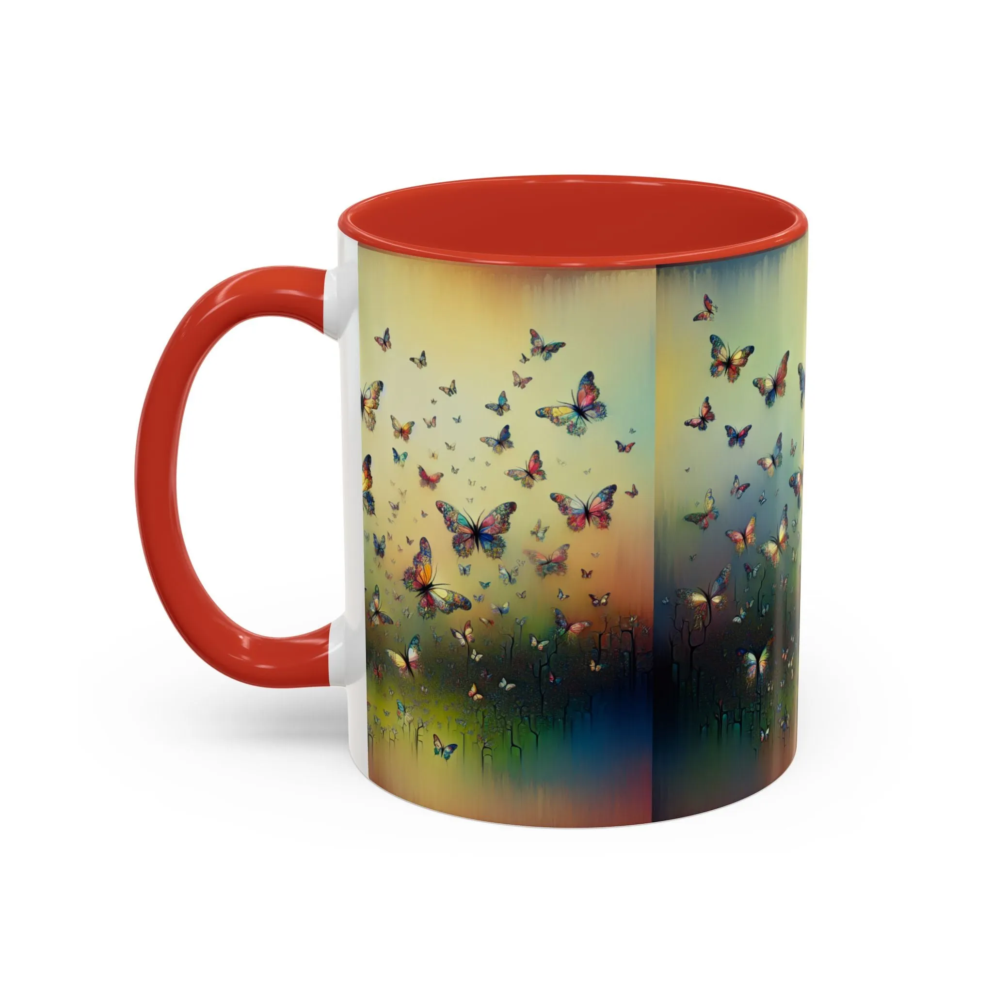 Colorful Butterfly Accent Coffee Mug - 11oz & 15oz