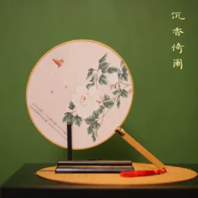 Cotton And Linen Hand-made Bamboo Bone Classical Chinese Fan Single Side 104