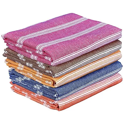 Cotton Bath Towels 250 GSM Multicolor (Set of 5, 31 X 62 Inch)