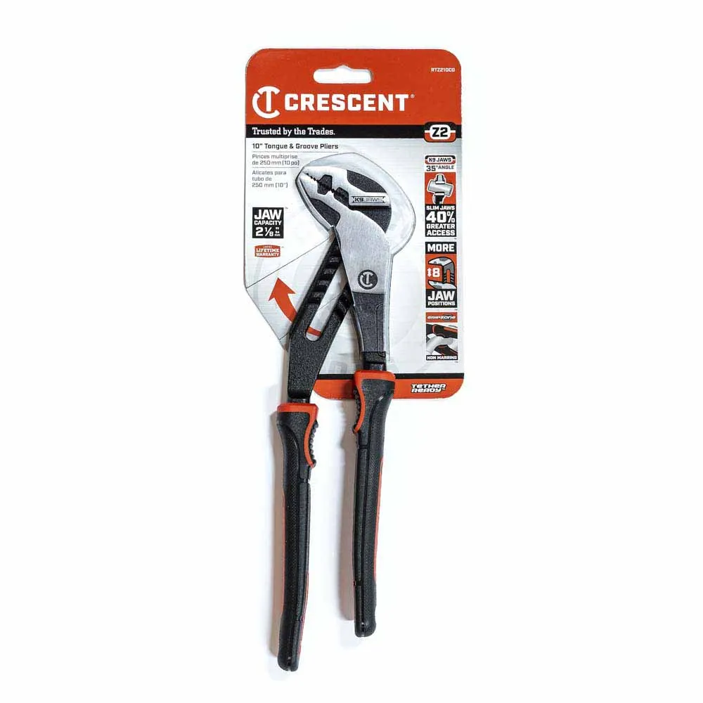 Crescent RTZ210CG 10" Z2 K9™ Strt Jaw Dual Material Tongue and Groove Pliers