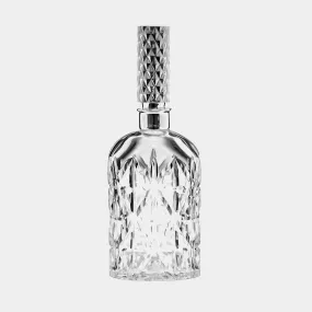 Crystal Decanter Carafe Pierre, Silver-Plated round stopper