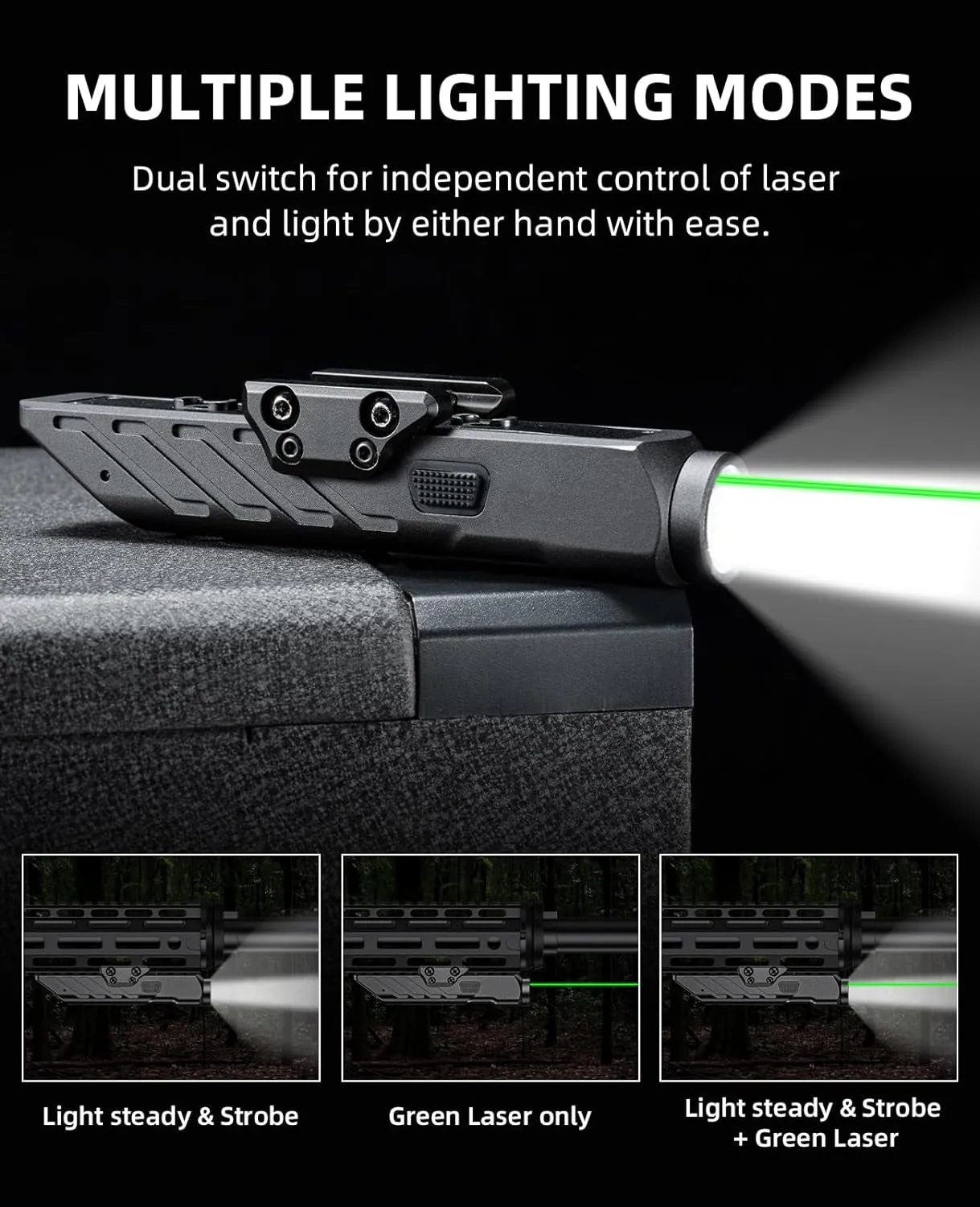 CVLIFE 1700 Lumens Green Laser Light Combo for Rifle Tactical Flashlight with Laser - Global