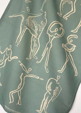 Dancers Linen Tea Towel - Duck egg