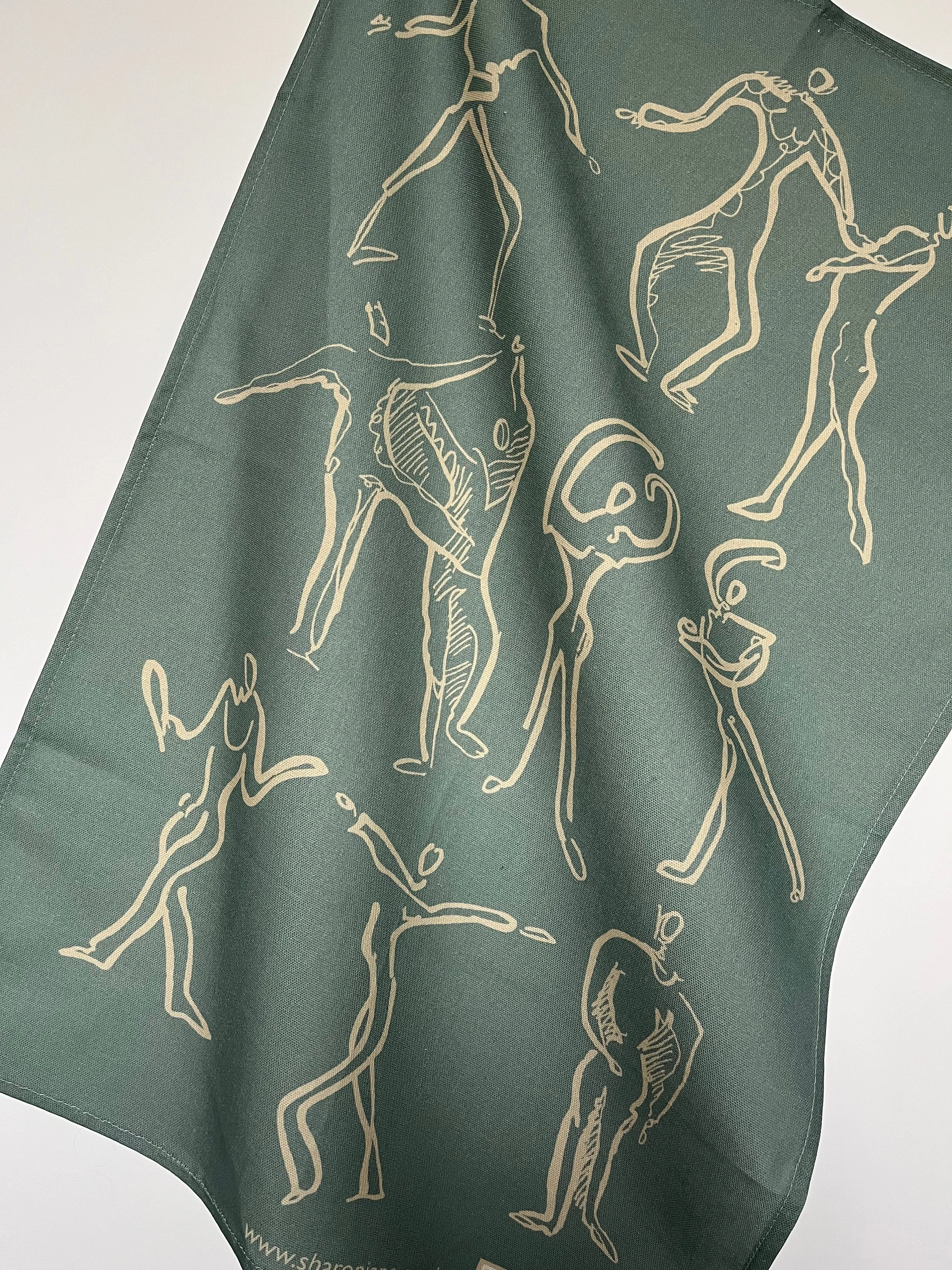 Dancers Linen Tea Towel - Duck egg