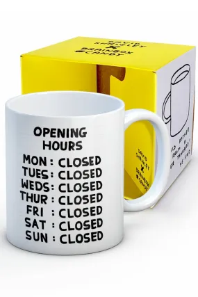 David Shrigley Opening Hours Mug